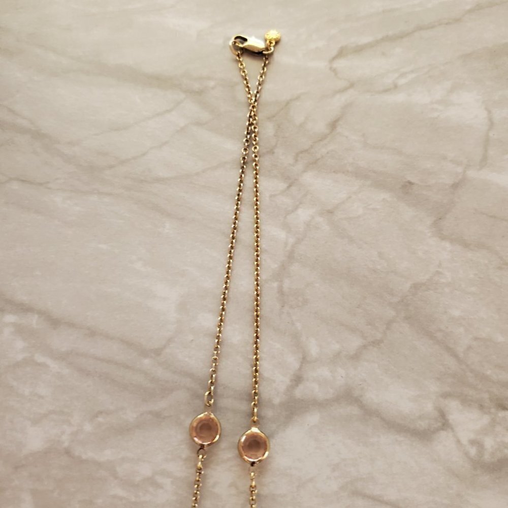 🎀 J.Crew Pink Rhinestones Crystal Beads Beaded Ball Station Sweater Necklace 🎀 - Picture 6 of 8